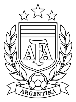 Free printable Argentina Football Crest With Laurels coloring page