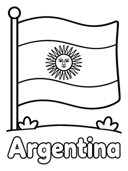 Free printable National Flag Of Argentina coloring page