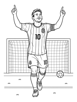 Free printable Soccer Player Celebrating A Goal coloring page
