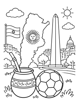 Free printable Symbols And Landmarks Of Argentina coloring page