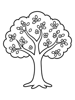 Free printable Blooming Palo Verde Tree coloring page