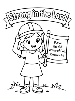 Free printable Girl With Helmet Of Salvation coloring page