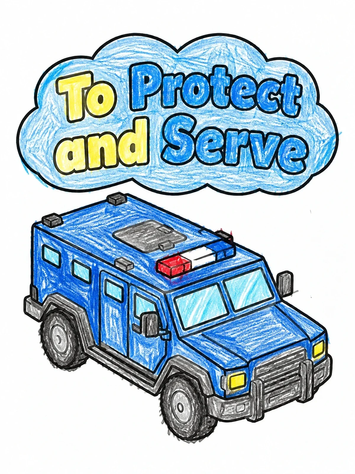 Colored example of the Armored Police Tactical Truck coloring page