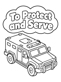 Free printable Armored Police Tactical Truck coloring page