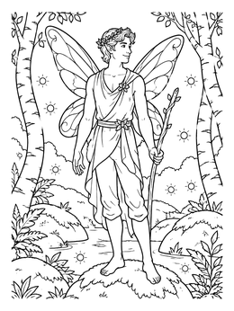 Free printable Fairy Prince In Birch Grove coloring page