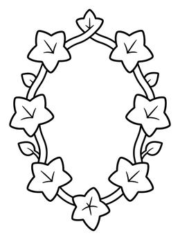 Free printable Simple Ivy Wreath Frame coloring page