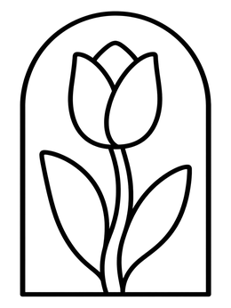Free printable Art Nouveau Tulip In Arch coloring page