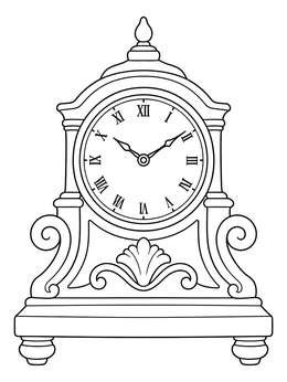 Free printable Vintage Ornate Mantel Clock coloring page