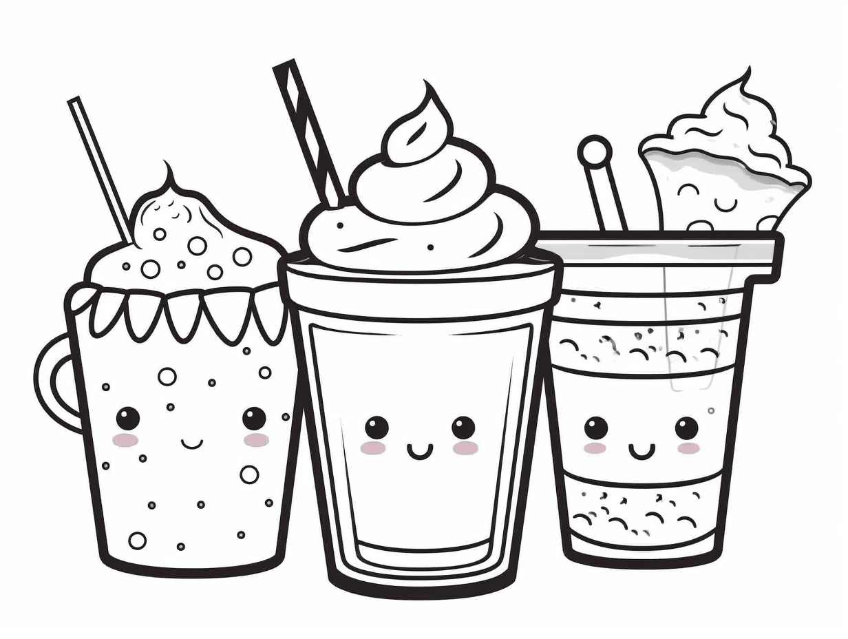 Artistic Drink Illustrations - Coloring Page