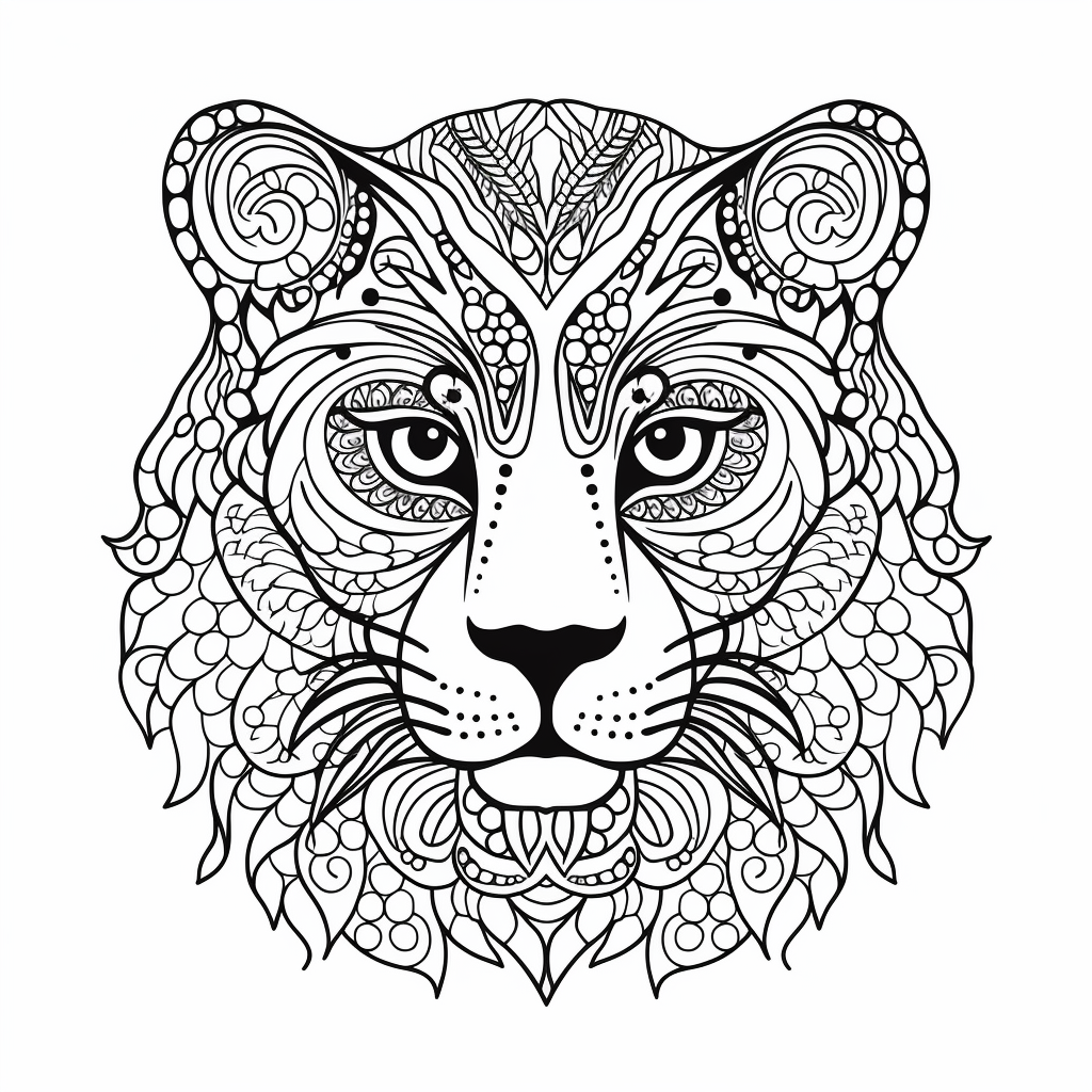 Artistic Leopard Mandala Coloring - Coloring Page