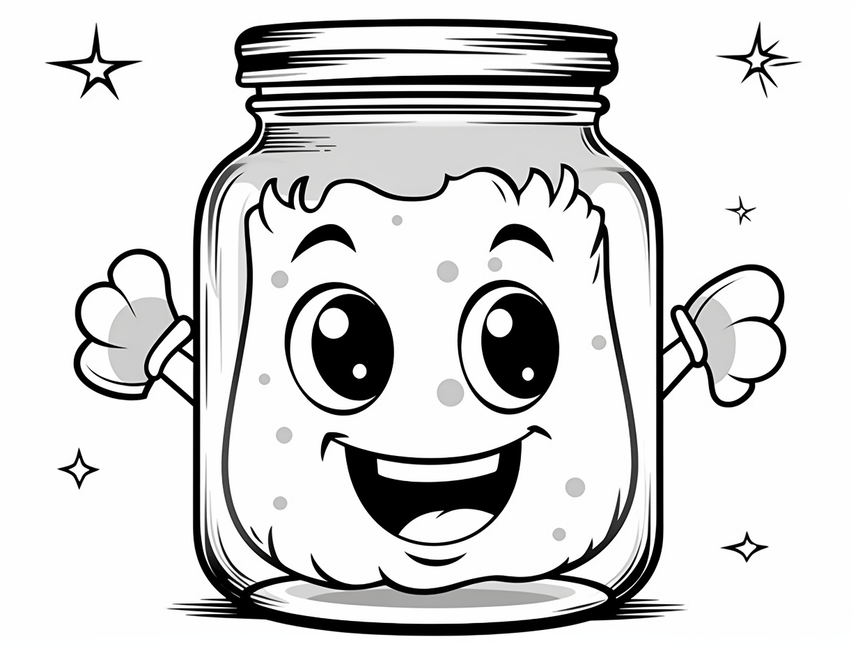 Artistic Mason Jar Coloring Page - Coloring Page