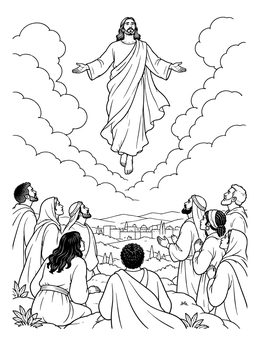 Free printable Ascension Of Jesus Into Heaven coloring page