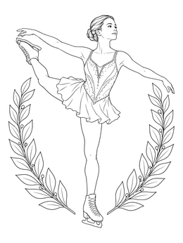 A figure skater poses in this asian pacific american heritage month coloring page.