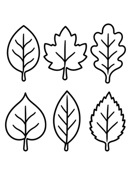 Free printable Assorted Tree Leaves Collection coloring page
