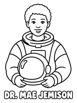 Free printable Astronaut Dr. Mae Jemison Portrait coloring page