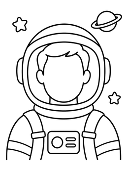 Free printable Astronaut Helmet Blank Face Template coloring page
