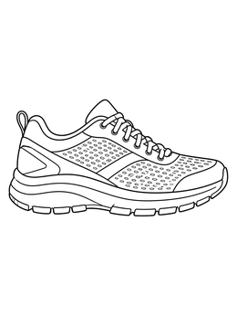 Free printable Athletic Parkour Running Sneaker coloring page