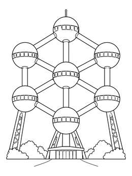 Free printable Atomium Monument In Brussels coloring page
