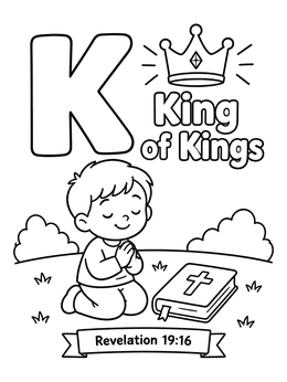 Free printable K For King Of Kings coloring page