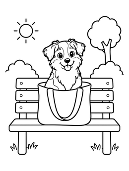 Free printable Puppy In A Park Tote Bag coloring page
