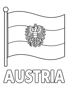 Free printable Austrian Flag With Coat Of Arms coloring page
