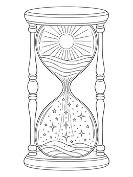 Free printable Equinox Hourglass Of Day And Night coloring page