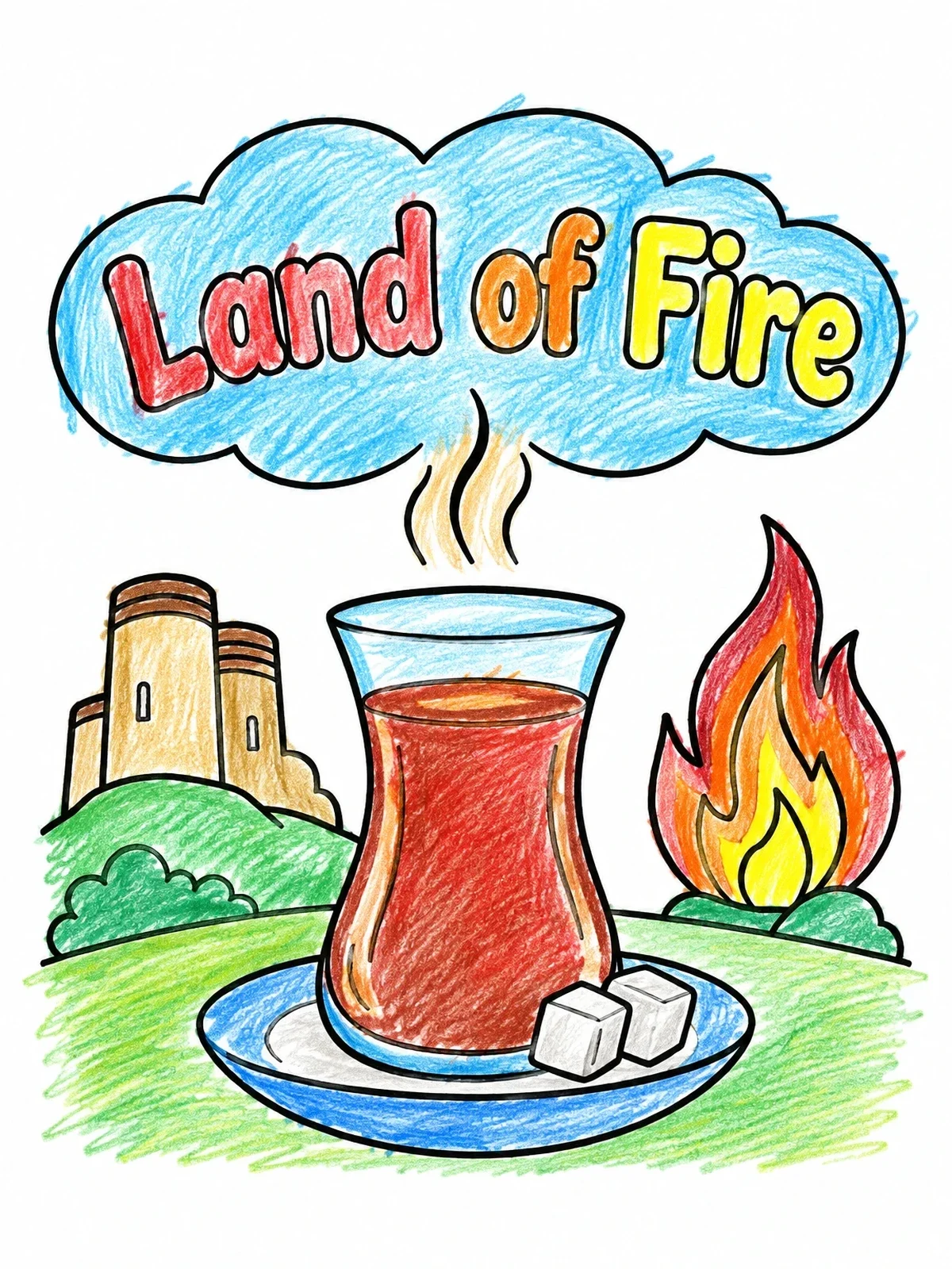 Colored example of the Armudu Tea In Land Of Fire coloring page