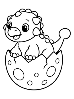 Free printable Baby Ankylosaurus Hatching From Egg coloring page