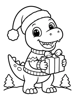 Christmas Dinosaur Coloring Book cover page