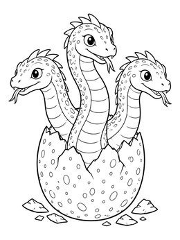Free printable Baby Hydra Hatching From Egg coloring page
