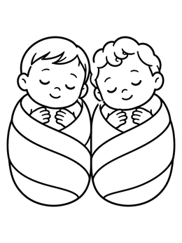 Free printable Baby Jacob And Esau Sleeping coloring page