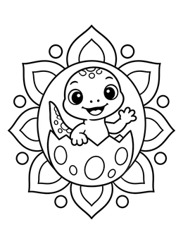 Free printable Baby Lizard Hatching From Egg coloring page
