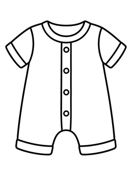 Free printable Cute Baby Romper Outfit coloring page