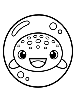Free printable Cute Baby Whale Shark In Bubble coloring page
