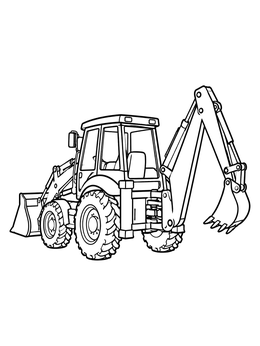 Free printable Backhoe Loader From Rear Angle coloring page