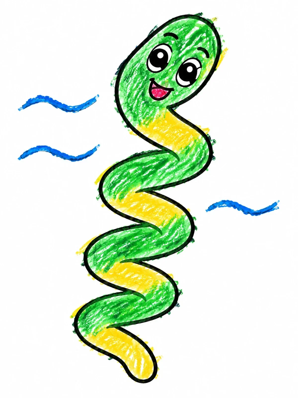 Colored example of the Cheerful Spiral Bacterium coloring page