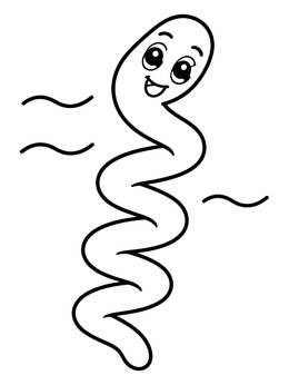 Free printable Cheerful Spiral Bacterium coloring page