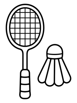 Free printable Badminton Racket And Shuttlecock coloring page