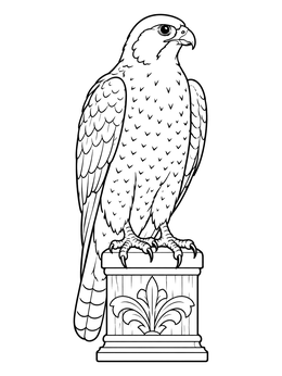 Free printable Falcon Perched On Carved Block coloring page