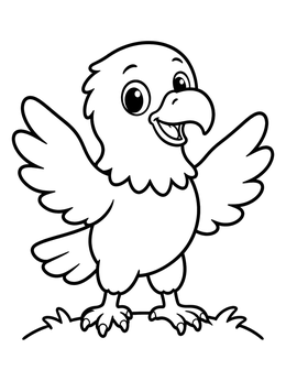 Free printable Cheerful Cartoon Baby Eagle coloring page