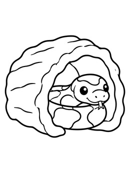 Free printable Ball Python In Bark Cave coloring page
