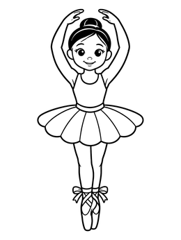 Free printable Little Ballerina In Pointe Shoes coloring page