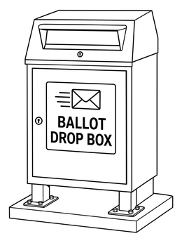 A secure official ballot drop box in this election day coloring page.