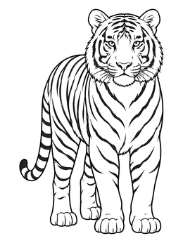 Free printable Majestic Royal Bengal Tiger coloring page