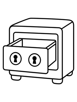 Free printable Bank Safe Deposit Box Drawer coloring page