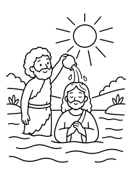 Free printable Baptism Of Jesus In The Jordan coloring page