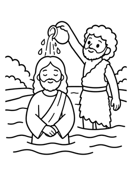 Free printable Baptism Of Jesus In The Jordan coloring page