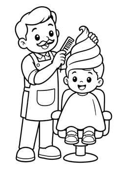 Free printable Barber Styling Ice Cream Hair coloring page