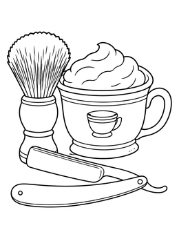 Free printable Vintage Shaving Kit And Razor coloring page