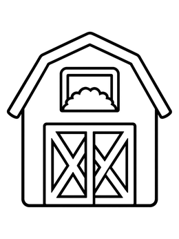 Free printable Simple Country Barn With Hayloft coloring page